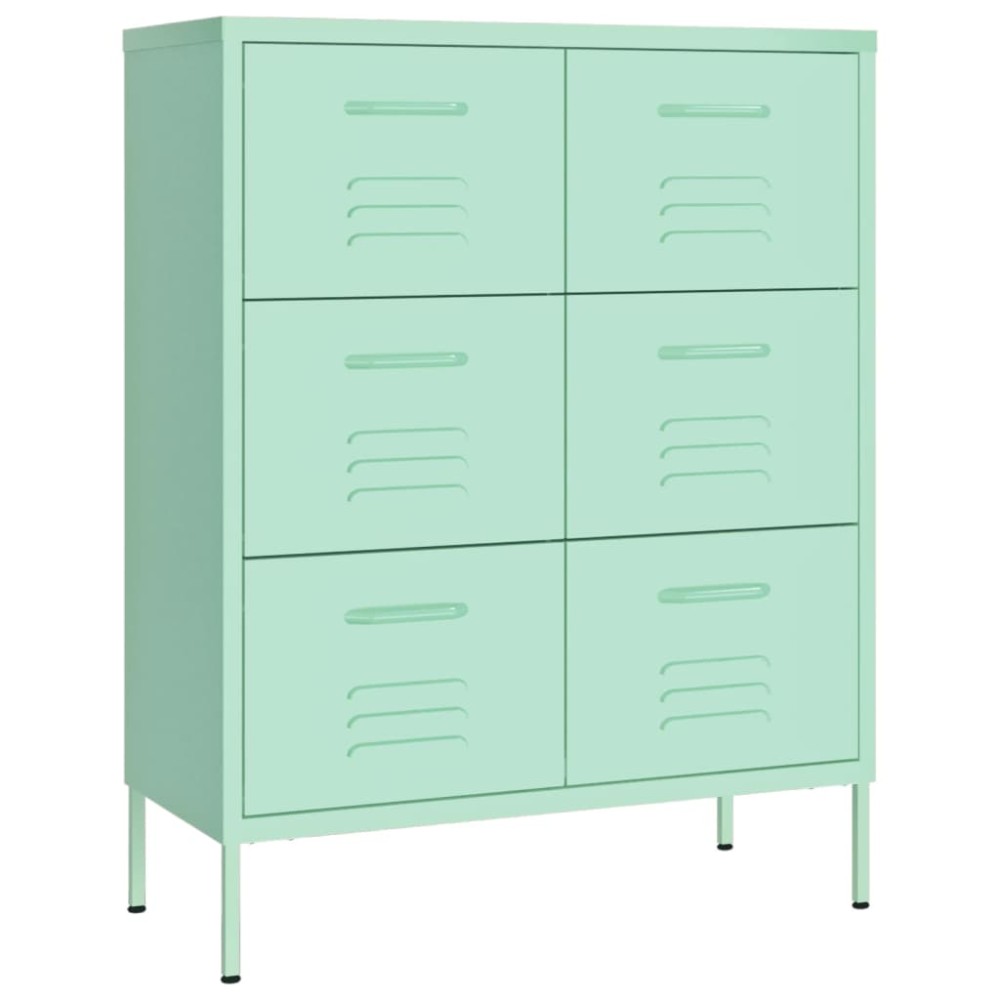 vidaXL Dulap cu sertare, verde mentă, 80x35x101,5 cm, oțel