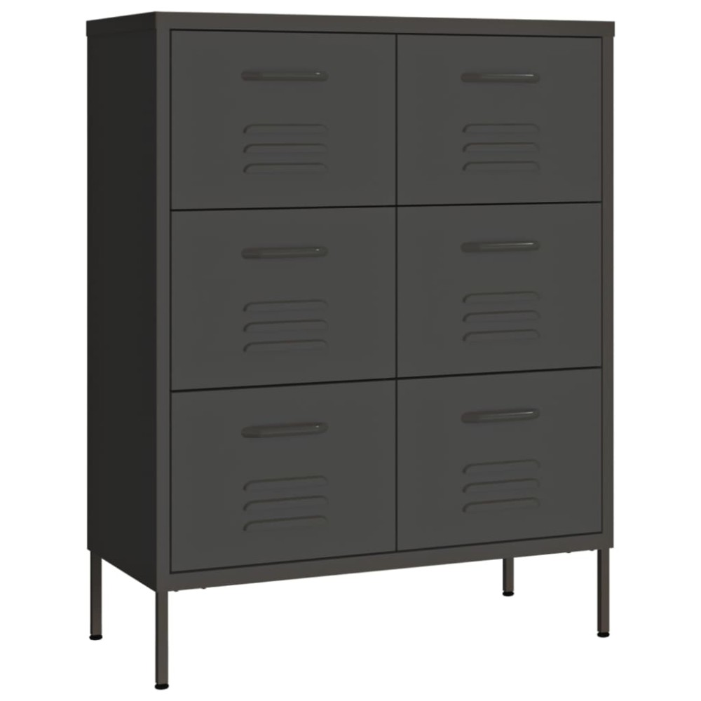 vidaXL Dulap cu sertare, antracit, 80x35x101,5 cm, oțel