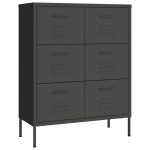 vidaXL Dulap cu sertare, antracit, 80x35x101,5 cm, oțel
