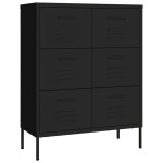 vidaXL Dulap cu sertare, negru, 80x35x101,5 cm, oțel