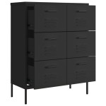 vidaXL Dulap cu sertare, negru, 80x35x101,5 cm, oțel