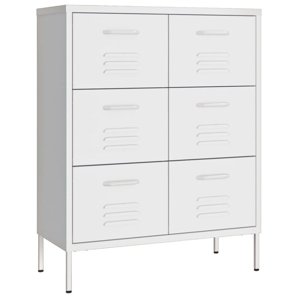 vidaXL Dulap cu sertare, alb, 80x35x101,5 cm, oțel