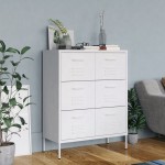 vidaXL Dulap cu sertare, alb, 80x35x101,5 cm, oțel vidaXL Dulap cu sertare, alb, 80x35x101,5 cm, oțel