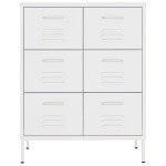 vidaXL Dulap cu sertare, alb, 80x35x101,5 cm, oțel vidaXL Dulap cu sertare, alb, 80x35x101,5 cm, oțel