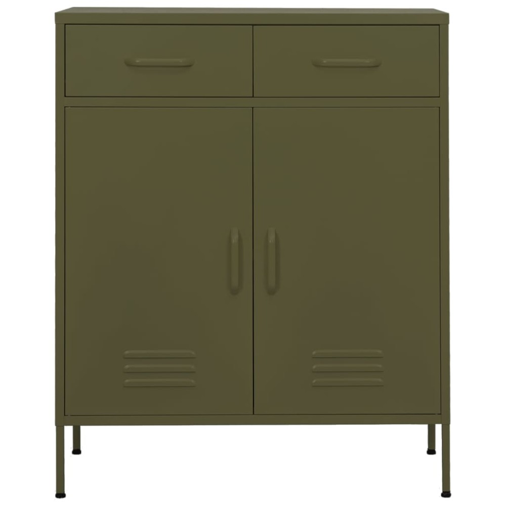 vidaXL Dulap de depozitare, verde măsliniu, 80x35x101,5 cm, oțel