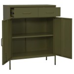vidaXL Dulap de depozitare, verde măsliniu, 80x35x101,5 cm, oțel