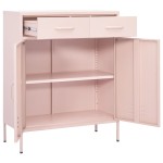 vidaXL Dulap de depozitare, roz, 80x35x101,5 cm, oțel vidaXL Dulap de depozitare, roz, 80x35x101,5 cm, oțel
