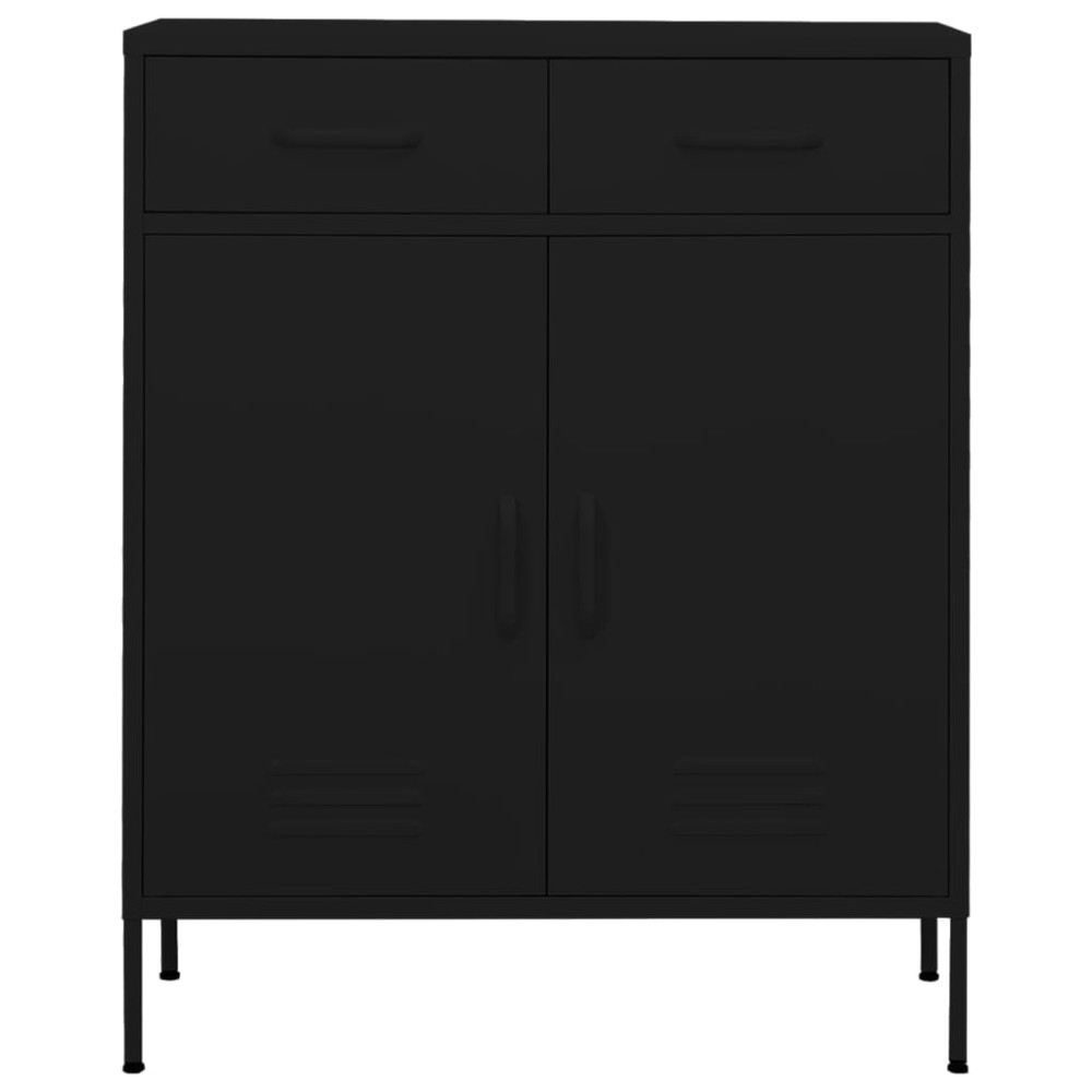 vidaXL Dulap de depozitare, negru, 80x35x101,5 cm, oțel