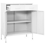 vidaXL Dulap de depozitare, alb, 80x35x101,5 cm, oțel vidaXL Dulap de depozitare, alb, 80x35x101,5 cm, oțel