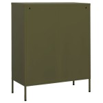 vidaXL Dulap de depozitare, verde măsliniu, 80x35x101,5 cm, oțel vidaXL Dulap de depozitare, verde măsliniu, 80x35x101,5 cm, oțel