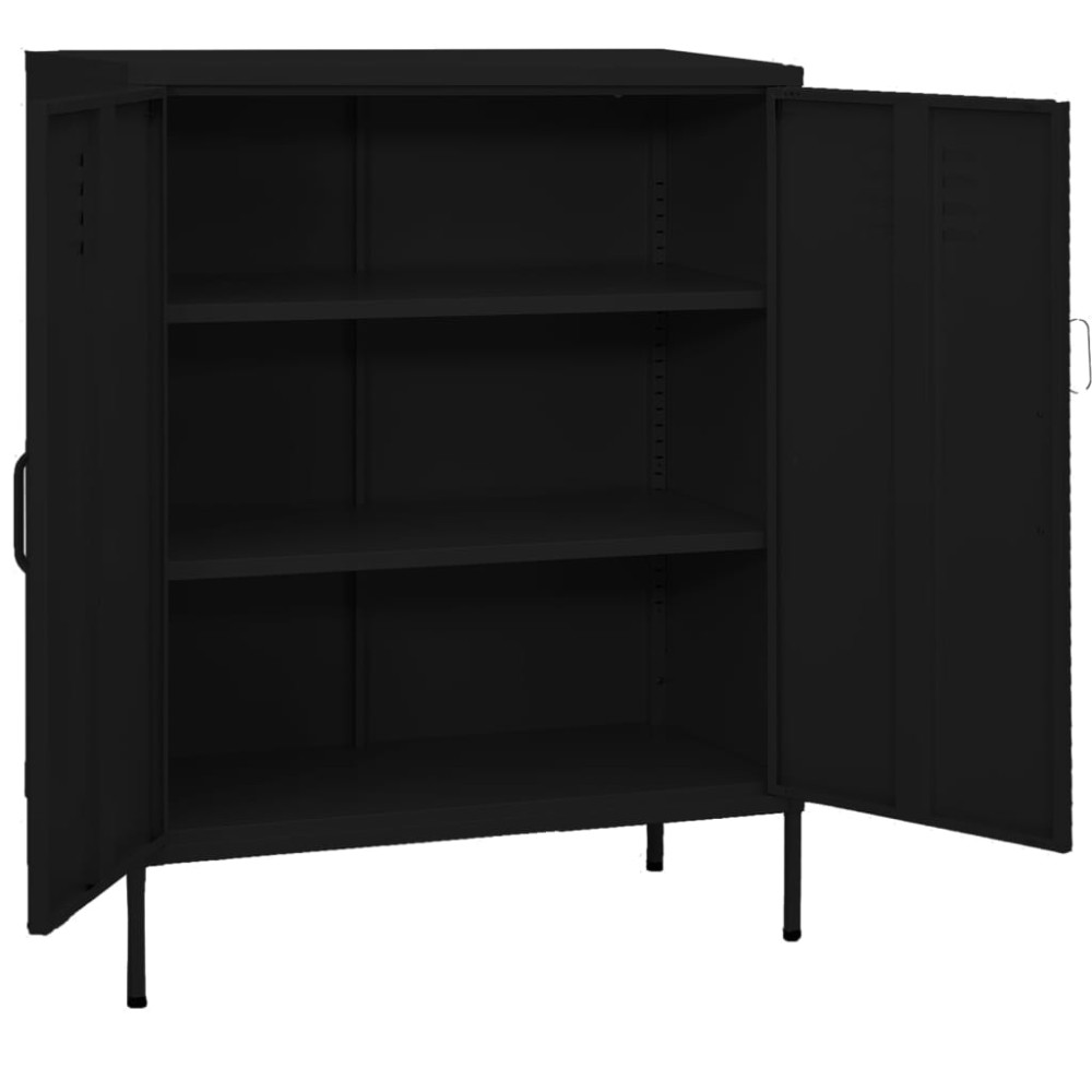 vidaXL Dulap de depozitare, negru, 80x35x101,5 cm, oțel