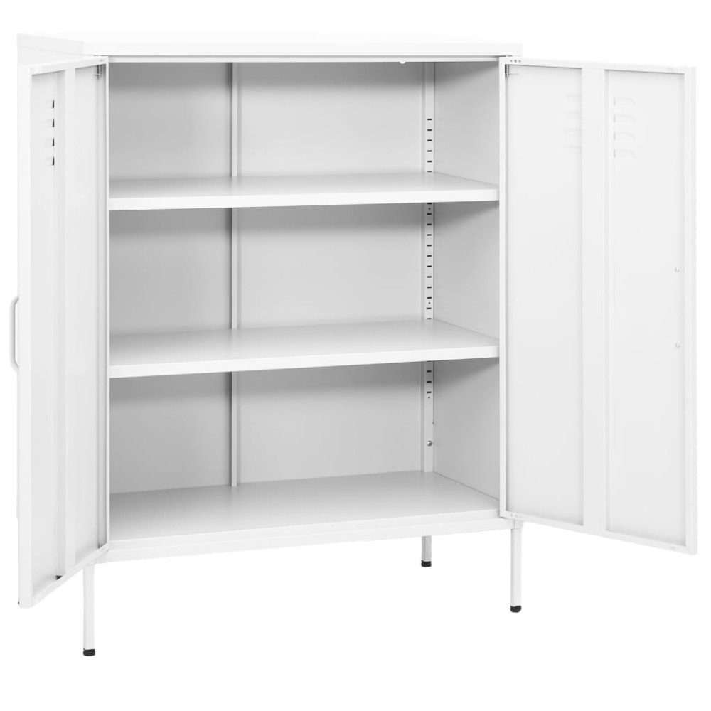 vidaXL Dulap de depozitare, alb, 80x35x101,5 cm, oțel