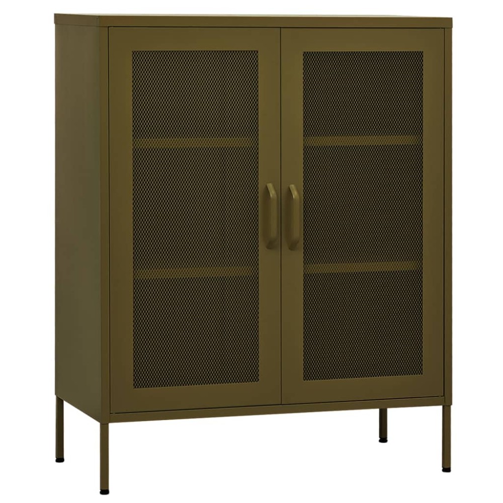 vidaXL Dulap de depozitare, verde măsliniu, 80x35x101,5 cm, oțel