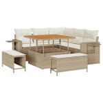 vidaXL Set mobilier grădină 8 piese cu perne bej din ratan sintetic și acacia