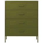 vidaXL Comodă cu sertare, verde măsliniu, 80x35x101,5 cm oțel vidaXL Comodă cu sertare, verde măsliniu, 80x35x101,5 cm oțel