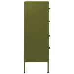 vidaXL Comodă cu sertare, verde măsliniu, 80x35x101,5 cm oțel vidaXL Comodă cu sertare, verde măsliniu, 80x35x101,5 cm oțel
