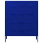 vidaXL Comodă cu sertare, bleumarin, 80x35x101,5 cm, oțel vidaXL Comodă cu sertare, bleumarin, 80x35x101,5 cm, oțel