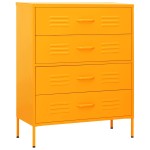 vidaXL Comodă cu sertare, galben muștar, 80x35x101,5 cm oțel vidaXL Comodă cu sertare, galben muștar, 80x35x101,5 cm oțel