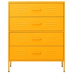 vidaXL Comodă cu sertare, galben muștar, 80x35x101,5 cm oțel vidaXL Comodă cu sertare, galben muștar, 80x35x101,5 cm oțel