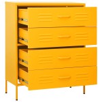 vidaXL Comodă cu sertare, galben muștar, 80x35x101,5 cm oțel vidaXL Comodă cu sertare, galben muștar, 80x35x101,5 cm oțel