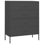vidaXL Comodă cu sertare, antracit, 80x35x101,5 cm, oțel vidaXL Comodă cu sertare, antracit, 80x35x101,5 cm, oțel