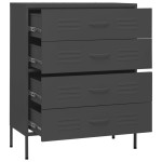 vidaXL Comodă cu sertare, antracit, 80x35x101,5 cm, oțel vidaXL Comodă cu sertare, antracit, 80x35x101,5 cm, oțel