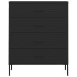 vidaXL Comodă cu sertare, negru, 80x35x101,5 cm, oțel
