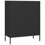 vidaXL Comodă cu sertare, negru, 80x35x101,5 cm, oțel