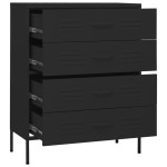 vidaXL Comodă cu sertare, negru, 80x35x101,5 cm, oțel