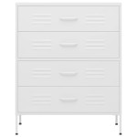 vidaXL Comodă cu sertare, alb, 80x35x101,5 cm, oțel vidaXL Comodă cu sertare, alb, 80x35x101,5 cm, oțel