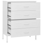 vidaXL Comodă cu sertare, alb, 80x35x101,5 cm, oțel vidaXL Comodă cu sertare, alb, 80x35x101,5 cm, oțel