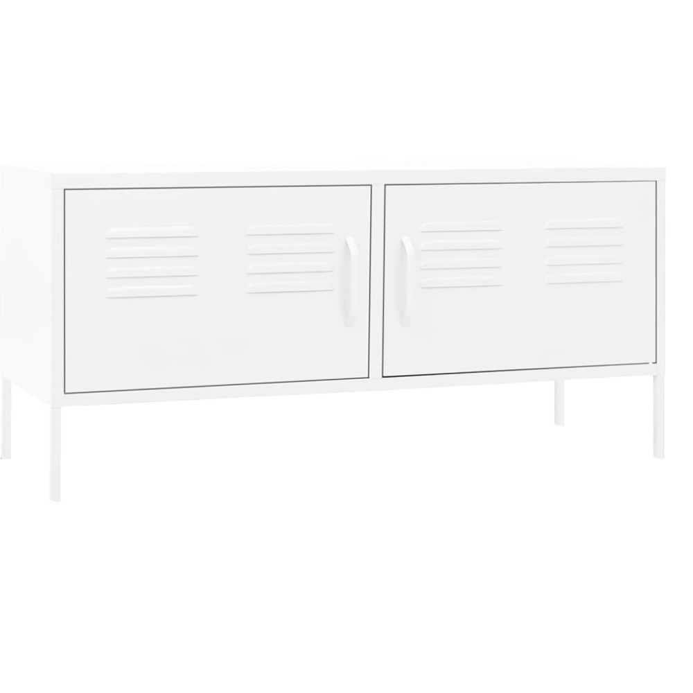 vidaXL Comodă TV, alb, 105x35x50 cm, oțel