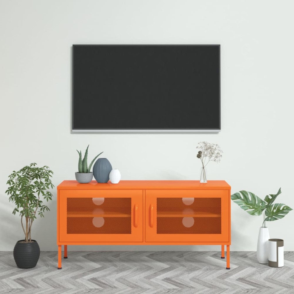 vidaXL Comodă TV, portocaliu, 105x35x50 cm, oțel