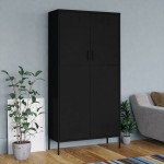 vidaXL Șifonier, negru, 90x50x180 cm oțel vidaXL Șifonier, negru, 90x50x180 cm oțel