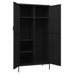 vidaXL Șifonier, negru, 90x50x180 cm oțel vidaXL Șifonier, negru, 90x50x180 cm oțel