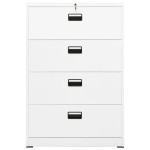 vidaXL Fișet, alb, 90x46x134 cm, oțel vidaXL Fișet, alb, 90x46x134 cm, oțel