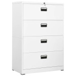 vidaXL Fișet, alb, 90x46x134 cm, oțel vidaXL Fișet, alb, 90x46x134 cm, oțel