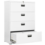 vidaXL Fișet, alb, 90x46x134 cm, oțel vidaXL Fișet, alb, 90x46x134 cm, oțel