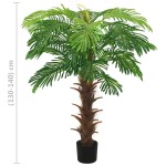 vidaXL Palmier cycas artificial cu ghiveci, verde, 140 cm vidaXL Palmier cycas artificial cu ghiveci, verde, 140 cm
