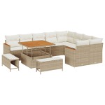 vidaXL Set de canapele pentru grădină cu pernă 12 pcs Bej Rattan poli vidaXL Set de canapele pentru grădină cu pernă 12 pcs Bej Rattan poli