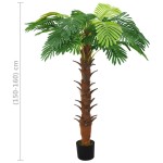 vidaXL Palmier cycas artificial cu ghiveci, verde, 160 cm