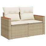 vidaXL Set Sofa Grădină 13 Piese cu Perne Bej Ratan Poli Acacia