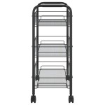 vidaXL Cărucior de bucătărie, 3 niveluri, negru, 46x26x64 cm, fier vidaXL Cărucior de bucătărie, 3 niveluri, negru, 46x26x64 cm, fier