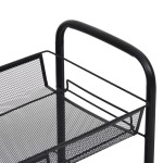 vidaXL Cărucior de bucătărie, 3 niveluri, negru, 46x26x64 cm, fier vidaXL Cărucior de bucătărie, 3 niveluri, negru, 46x26x64 cm, fier