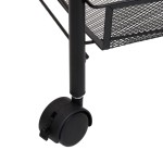 vidaXL Cărucior de bucătărie, 3 niveluri, negru, 46x26x64 cm, fier vidaXL Cărucior de bucătărie, 3 niveluri, negru, 46x26x64 cm, fier