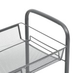 vidaXL Cărucior de bucătărie, 3 niveluri, gri, 46x26x64 cm, fier vidaXL Cărucior de bucătărie, 3 niveluri, gri, 46x26x64 cm, fier