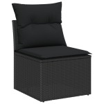 vidaXL Set de canapele pentru grădină 10 pcs Negru 90 x 55 x 71 cm vidaXL Set de canapele pentru grădină 10 pcs Negru 90 x 55 x 71 cm