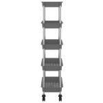 vidaXL Cărucior de bucătărie 5 niveluri gri 42x29x128 cm fier și ABS vidaXL Cărucior de bucătărie 5 niveluri gri 42x29x128 cm fier și ABS