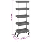vidaXL Cărucior de bucătărie 5 niveluri gri 42x29x128 cm fier și ABS vidaXL Cărucior de bucătărie 5 niveluri gri 42x29x128 cm fier și ABS