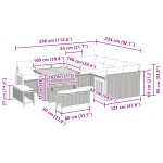 vidaXL Set de canapele pentru grădină cu pernă 12 pcs bej și crem